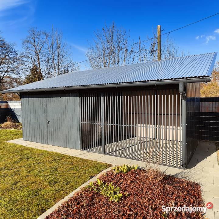Blaszany garaż 353 m kojec psa 35x3m grafit sprzedam