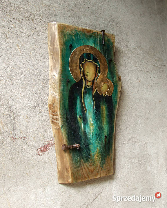 Madonna Obraz malowany na starej desce kujawsko-pomorskie Solec Kujawski sprzedam