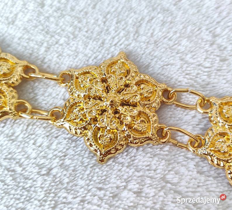 Orientalny metalowy pas pasek złoty kolor Paski