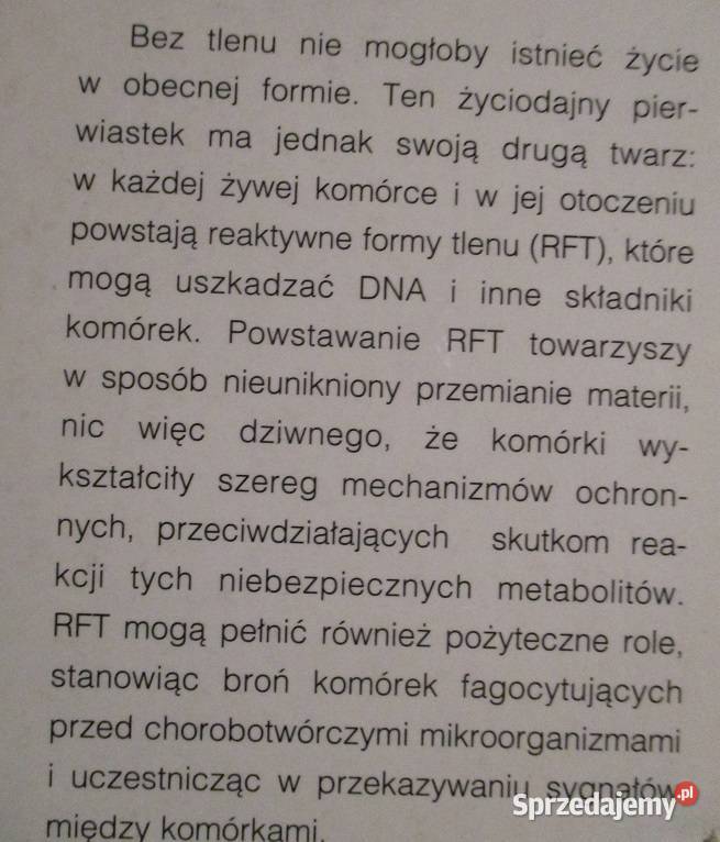 Druga twarz tlenu Bartosz medycyna chemia Książki naukowe i popularnonaukowe Łódź