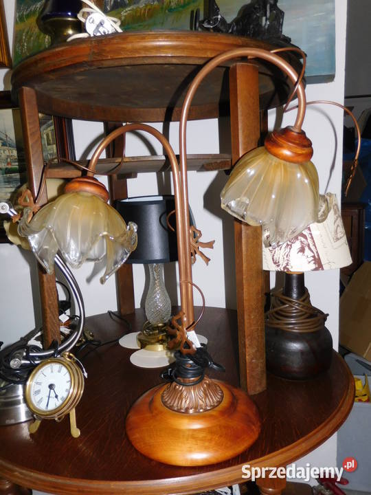 Lampa szkło drewno i metal dolnośląskie