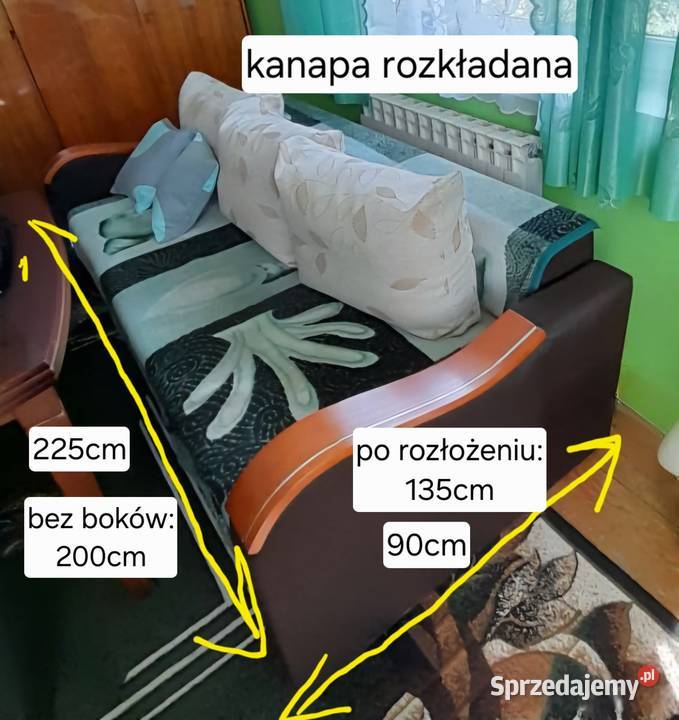 Kanapa rozkładana ciemny brąz podkarpackie Turze Pole