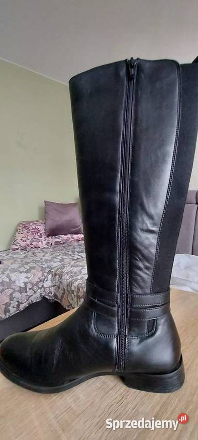 Nowe skórzane kozaczki damskie Maków