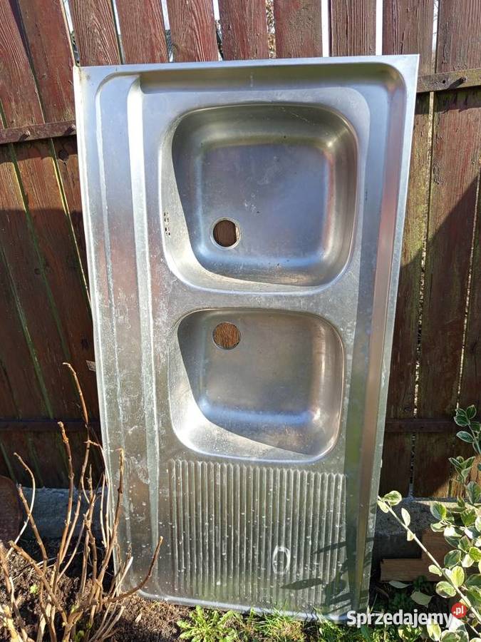 Zlewozmywak dwukomorowy nierdzewny