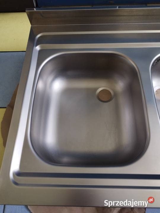 Zlew dwukomorowy metalowy 80 x 60