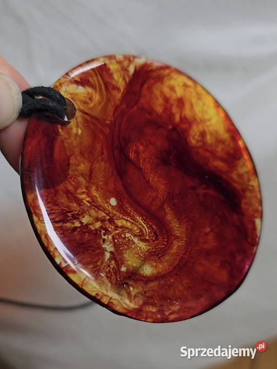 Naszyjnik Bursztyn z żywicy epoksydowej Rzeszów sprzedam