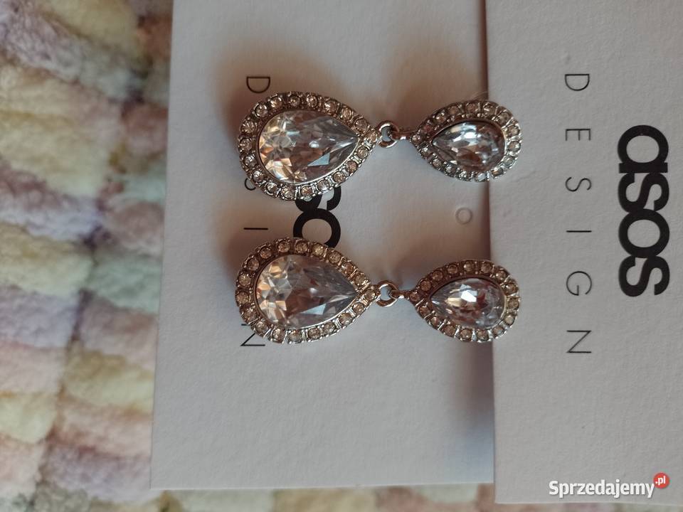 ASOS Bogato zdobione kolczyki ślubne z Londynu Kraków sprzedam