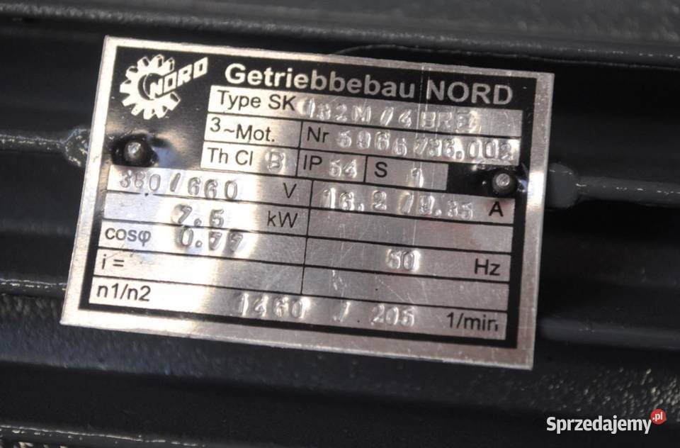 Motoreduktor 75kw 205obr z hamulcem NORD Kargowa