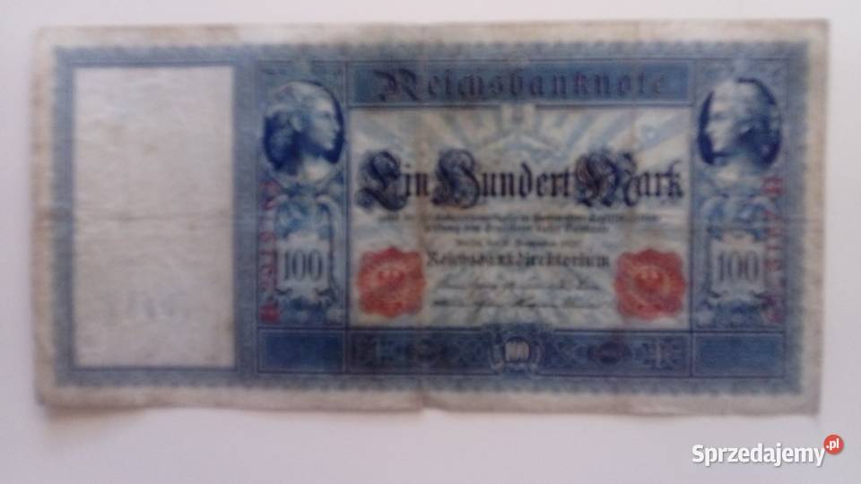 Banknot 100 marek 1909 r wielkopolskie sprzedam