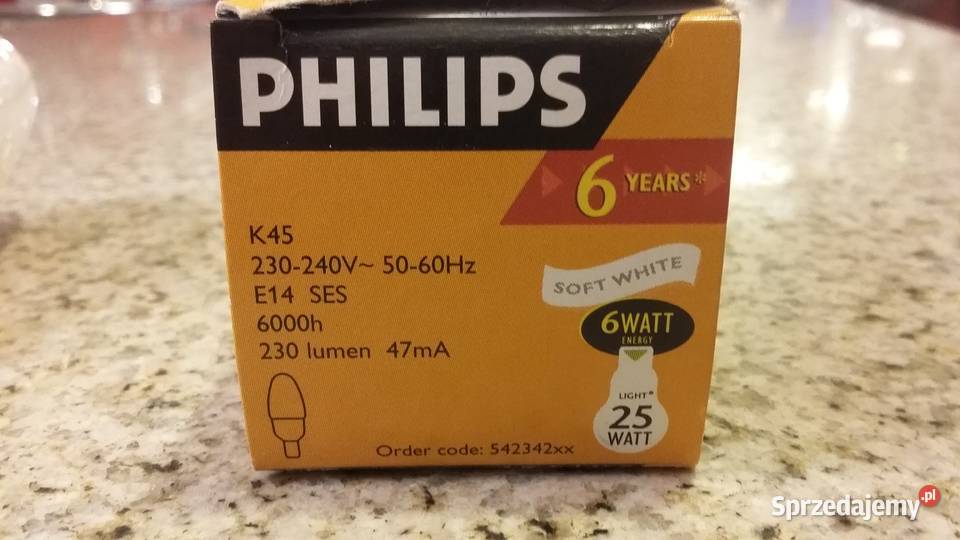 Świetlówka Philips SOFT świeczka 6W E14 25W Warszawa sprzedam