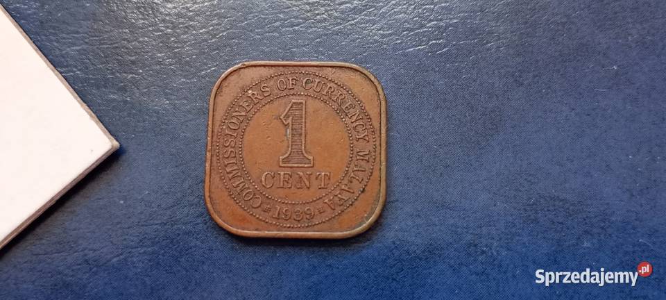 Stare monety 1 cent 1939 Malaje Lesko