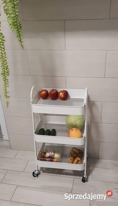 Biały wózek songmics Regał Nowy Kółka biały Warszawa