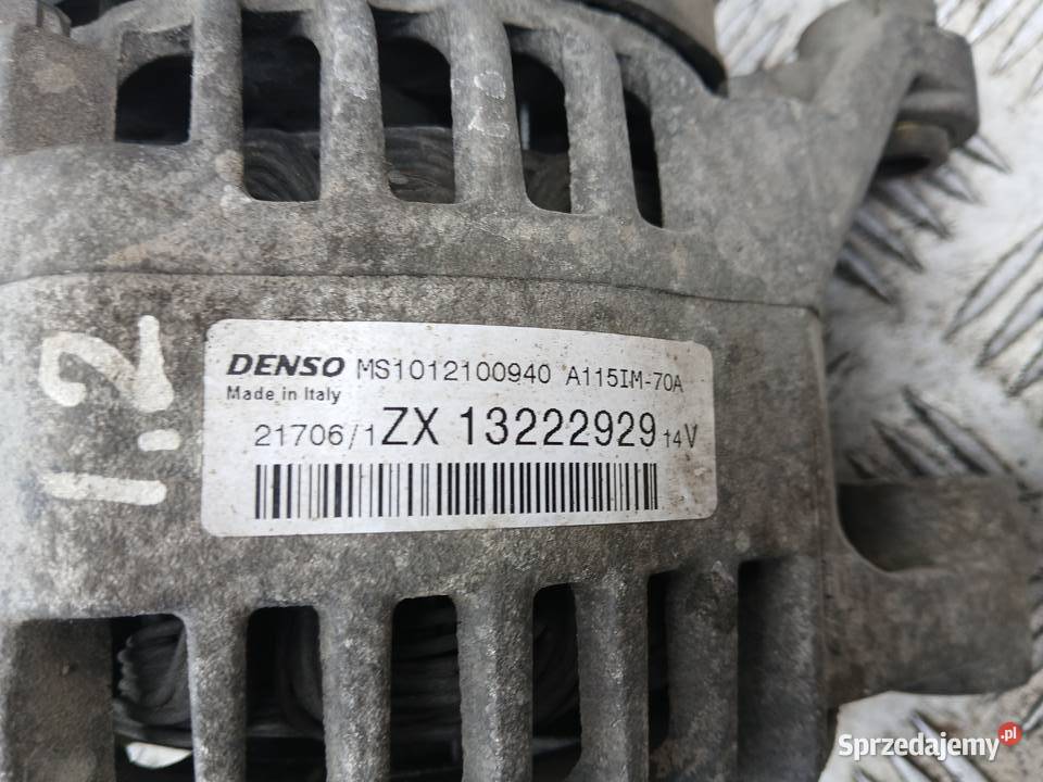 Alternator 13222929 Opel Corsa D 10 12 14 Benz Układ elektryczny silnika Radłów