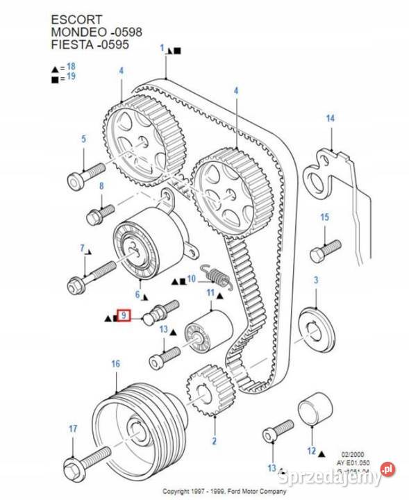 ŚRUBA ROLKI NAPINACZA FORD MONDEO 9600 1663884