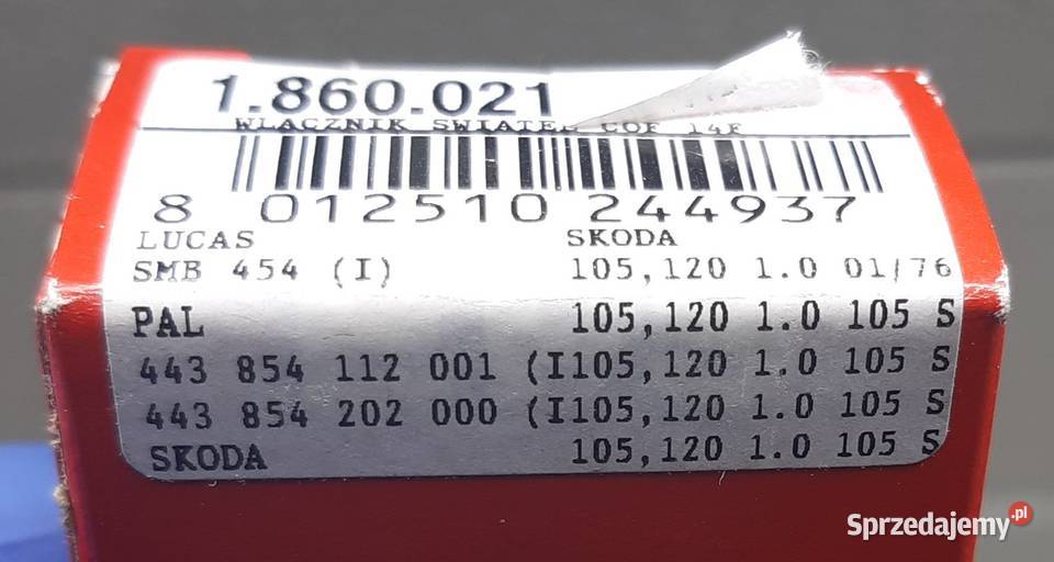 WŁĄCZNIK ŚWIATEŁ COFANIA SKODA 105 120 FELICIA dolnośląskie sprzedam