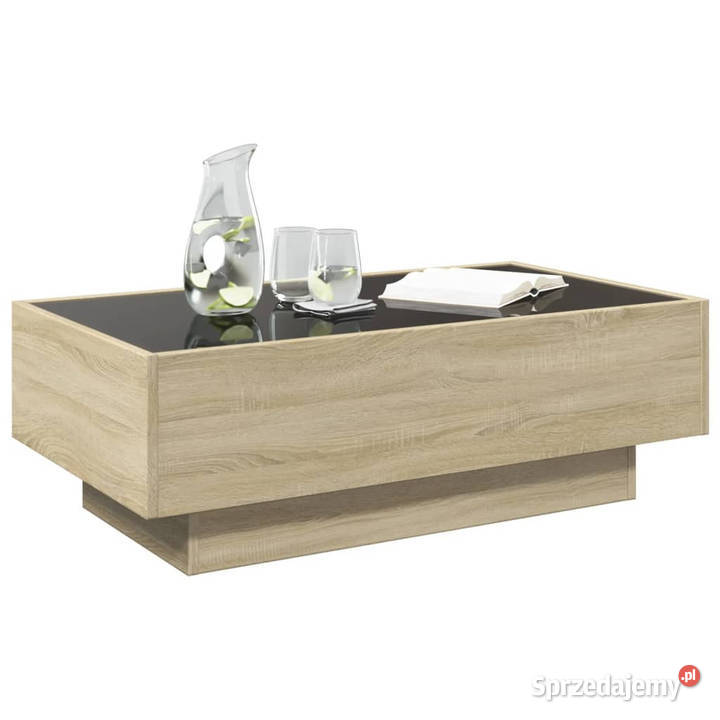 Stolik kawowy z LED dąb sonoma 90x50x30 WM847520 Meble
