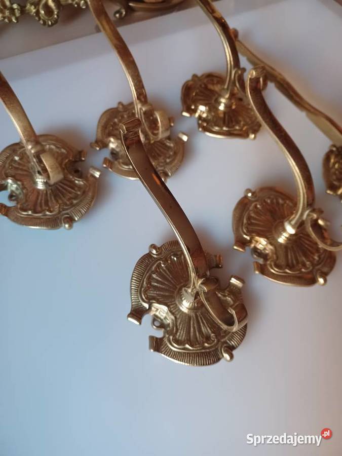 Piękny masywny mosiężny wieszak Poznań