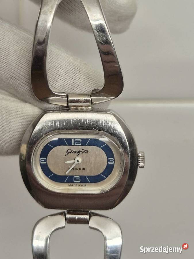 Retro vintage damski zegarek mechanicznyGlashtte Chorzów