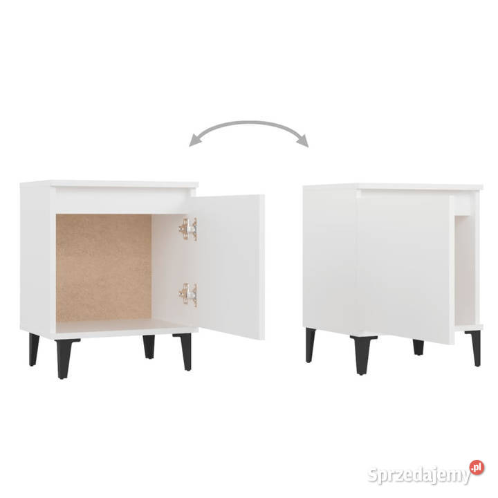 Szafka nocna z metalowymi nóżkami biała 40x30x50 mazowieckie Warszawa