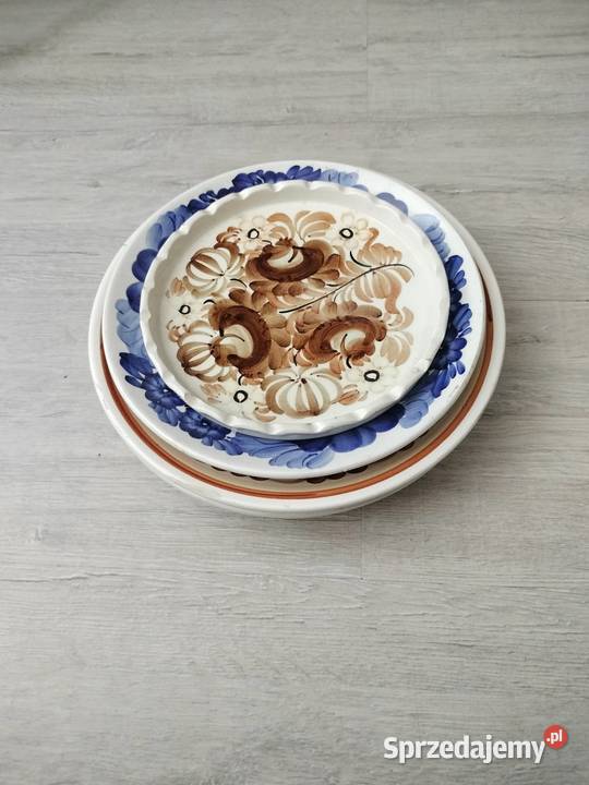 Talerze malowane ceramika Włocławek prl sprzedam
