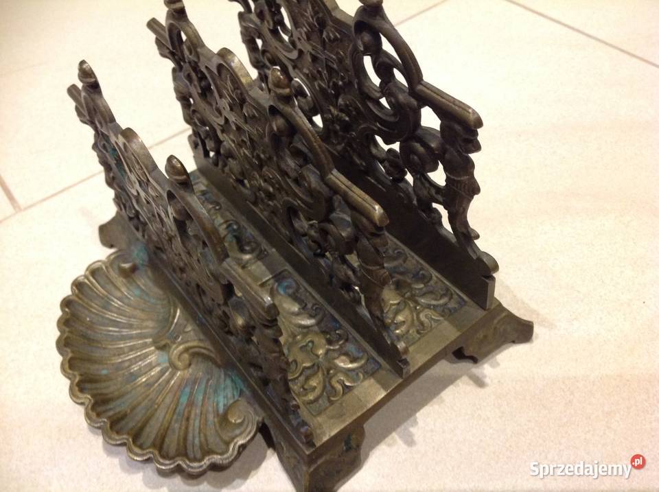 Stary Listownik Przybornik na Biurko Brąz Antyki