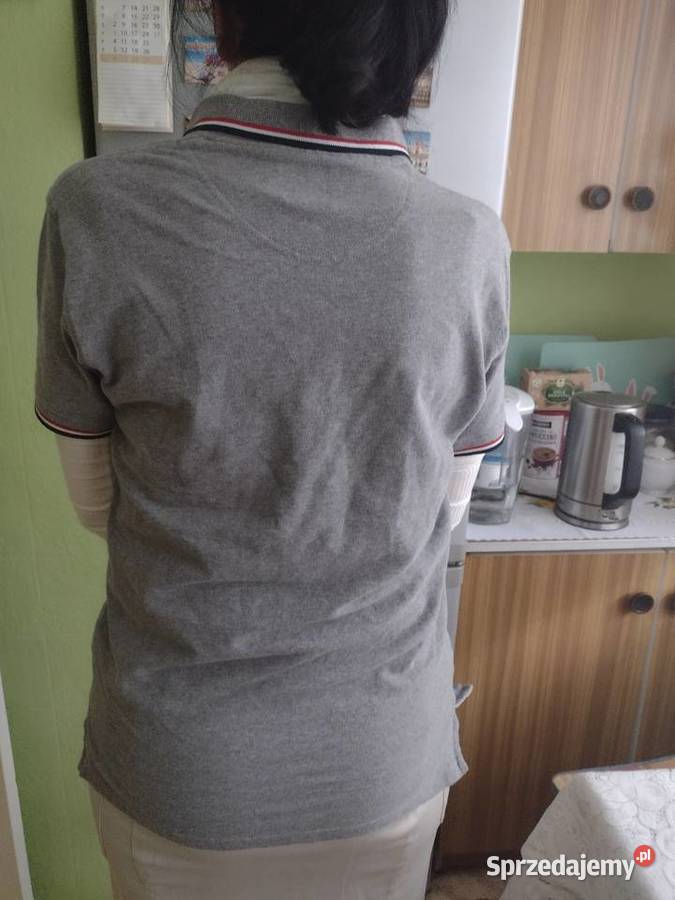 ML ZARA Szara bluzka z kołnierzykiem podkoszulka Kraków