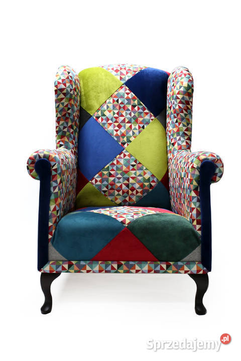 Fotel Uszak Designerski Wypoczynkowy Patchwork 67cm Kazimierz Biskupi sprzedam
