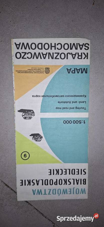 Mapa KrajSamochodowa Województw Bialskopodlaskie Antykwariat Łęczyca