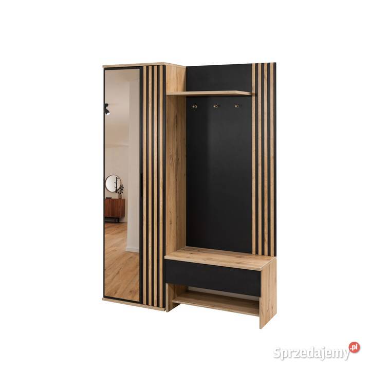 Garderoba Milo 140x200x40 z lamelami biała dąb 40cm Wieruszów