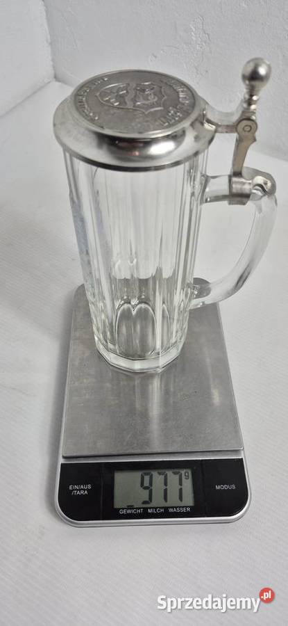 Kolekcjonerski Kufel Tegernsee Szklany z Cynową Szklanki i kufle