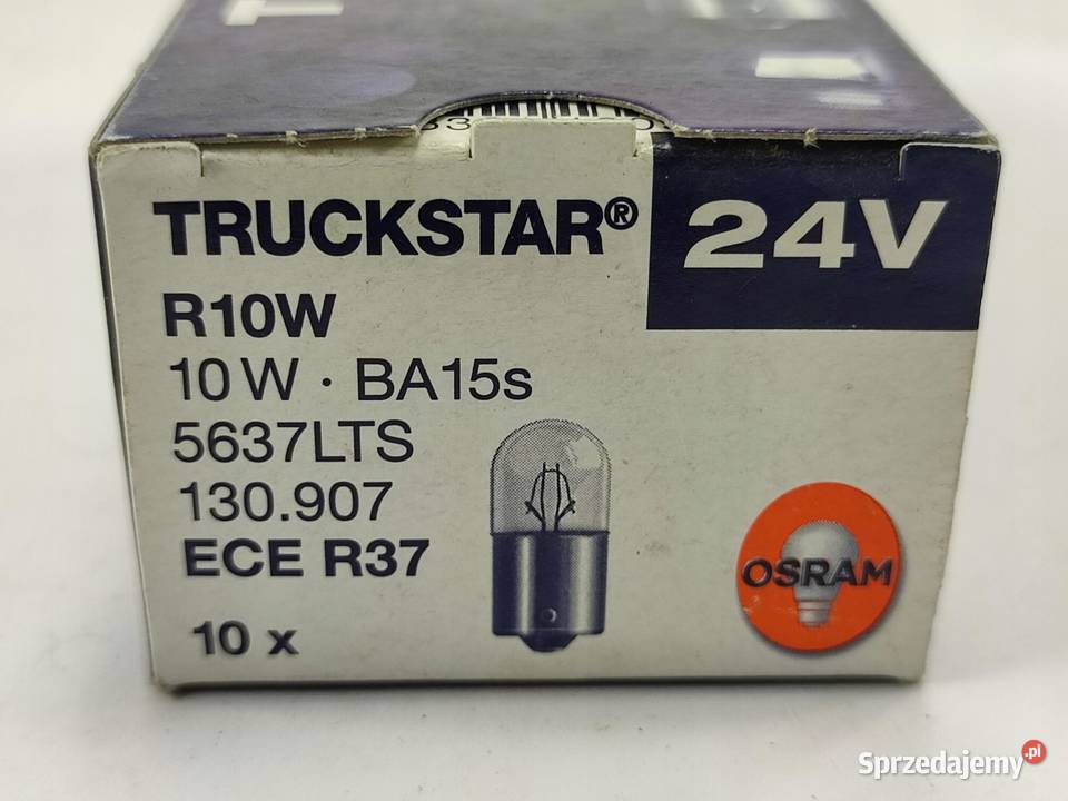 ŻARÓWKA KOMPLET 10 OSRAM 24V R10W 10W BA15S