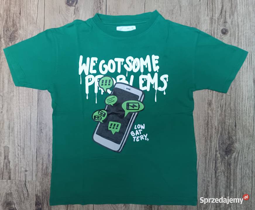 Koszulka TShirt We got some problems zielona Bluzki, koszulki i kaftaniki Zbylitowska Góra sprzedam