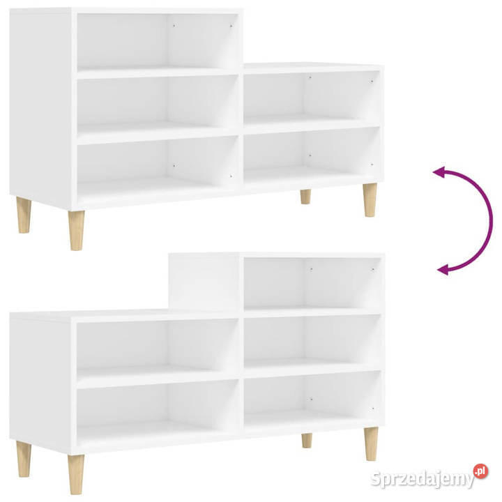Półka na buty biała 102x36x60 materiał