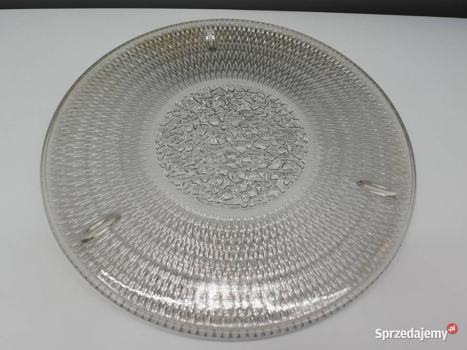 Talerz patera szklana duża ozdoba szkło Raszków