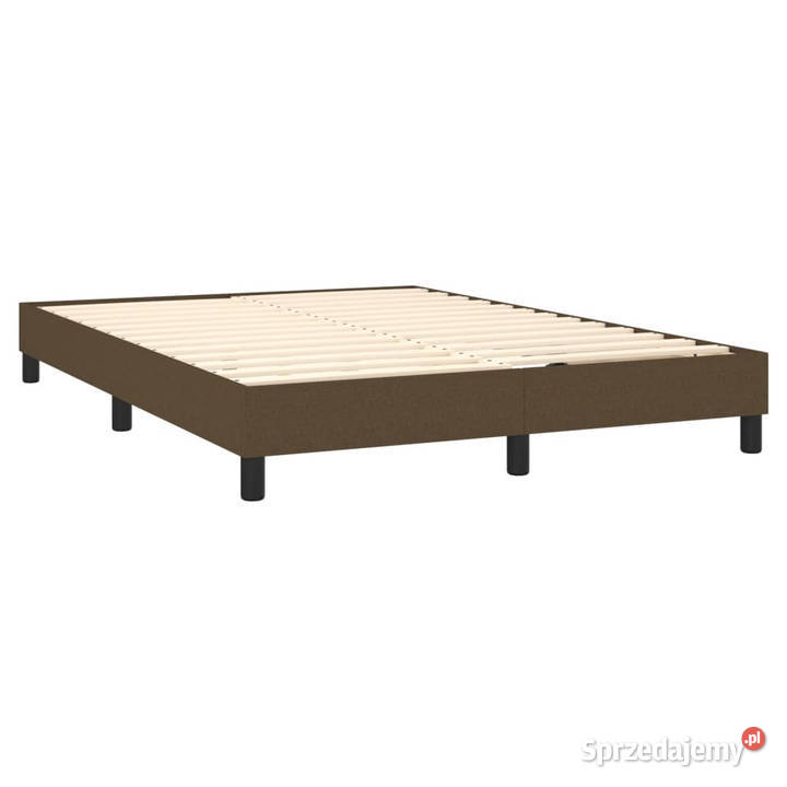 Łóżko kontynentalne z materacem brązowe tkanina 88cm mazowieckie