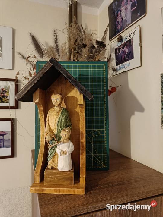 kapliczki figurki drewniane św Józef Franciszek Rękodzieło Czarków