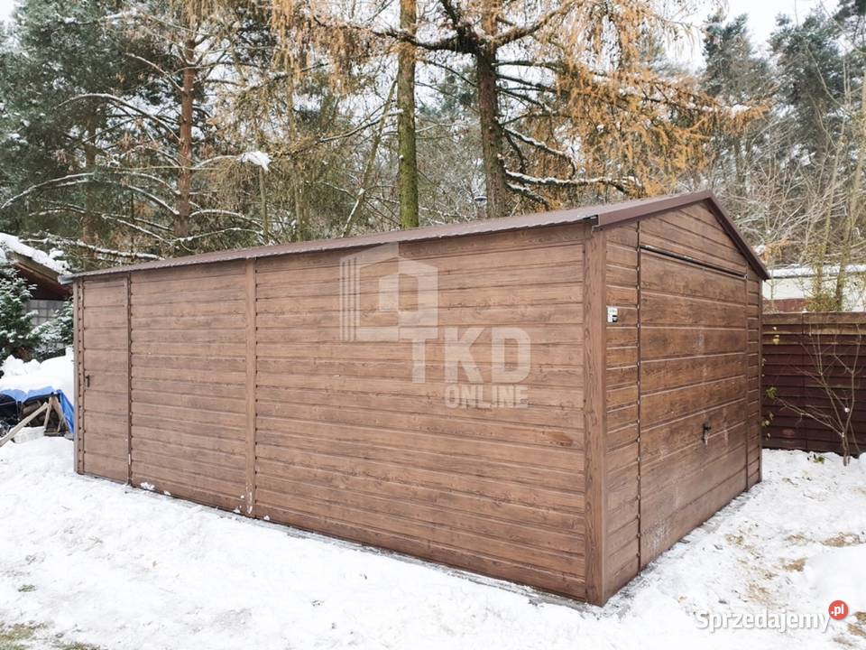 Garaż Blaszany 4x5 Brama drzwi orzech dwuspadowy mazowieckie Radom