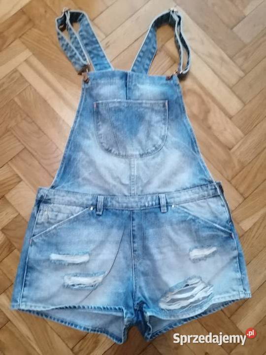 Spodenki na szelkach jeans