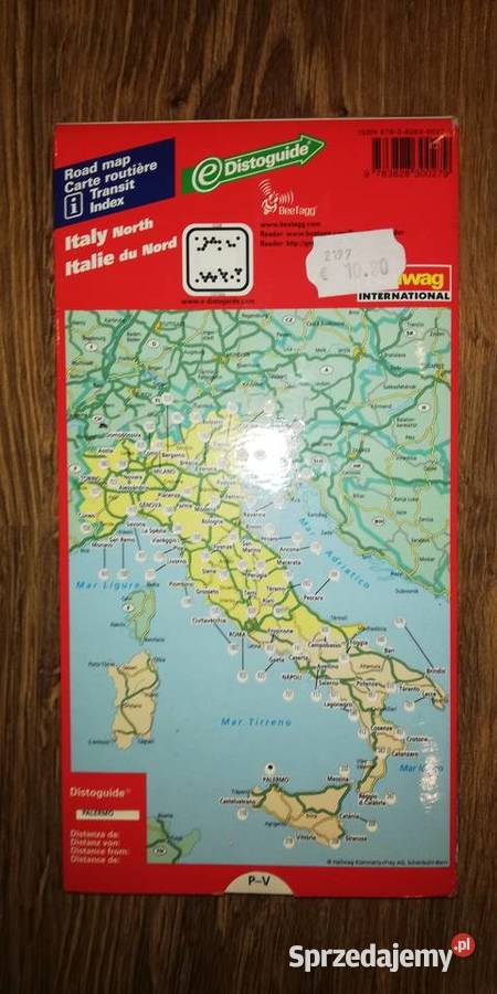mapa samochodowa papierowa Włochy Szwajcaria Piotrków Trybunalski sprzedam