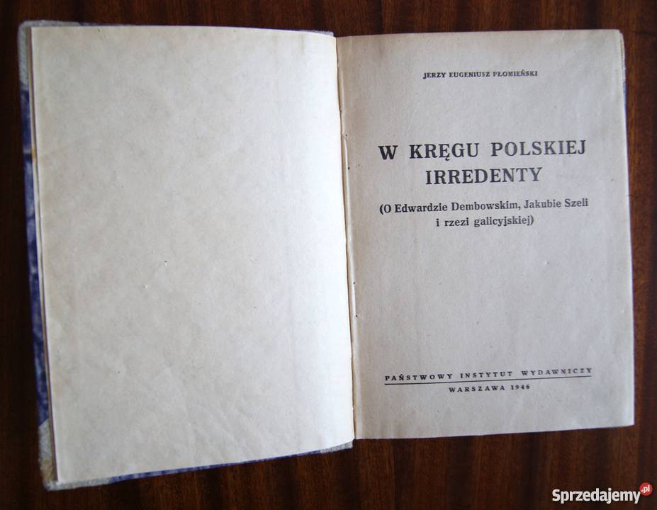 Jerzy E Płomieński W kręgu polskiej irredenty Rok wydania 1946 Parczew
