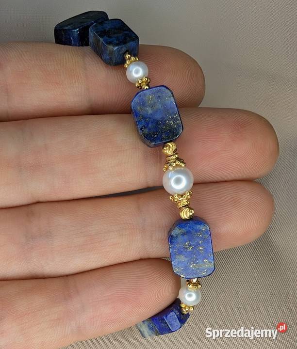 Bransoletka kamienie perły naturalne srebro Poznań sprzedam