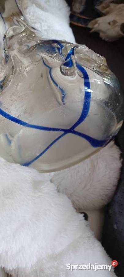 z wtopionymi kobaltowymi smugami nitkami wazon Poznań sprzedam