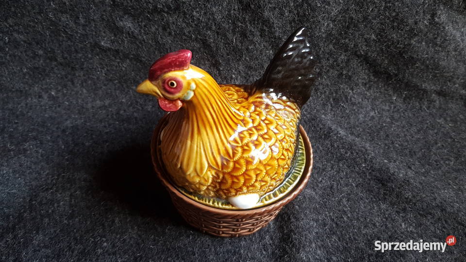 Duża ceramiczna kolorowa kura pudełko Myszków sprzedam