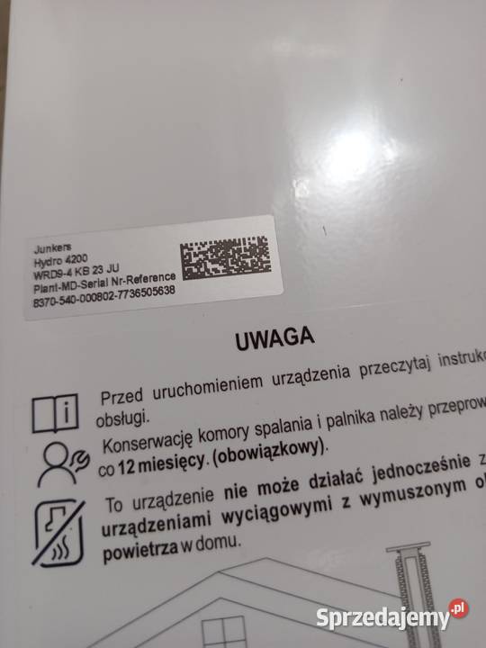 Piecyk gazowy Junkers Hydro WRD94KB Bojlery Gdańsk