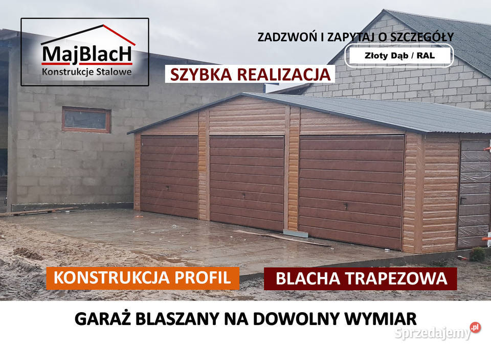 DREWNOPODOBNY Wielostanowiskowy GARAŻ BLASZANY Słupca