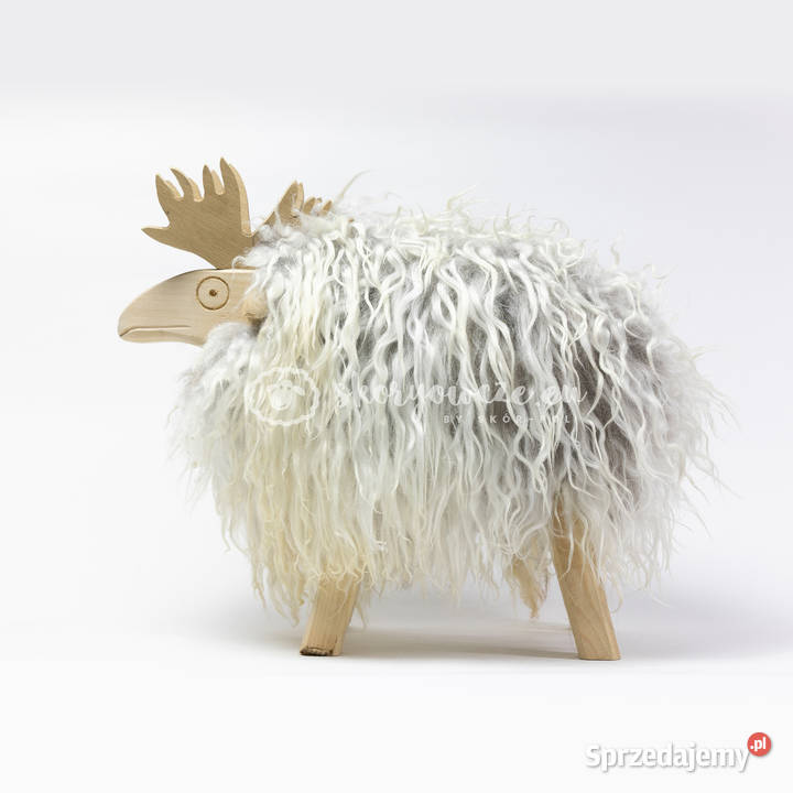 Krzesło renifer dekoracyjny biało szary Szaflary