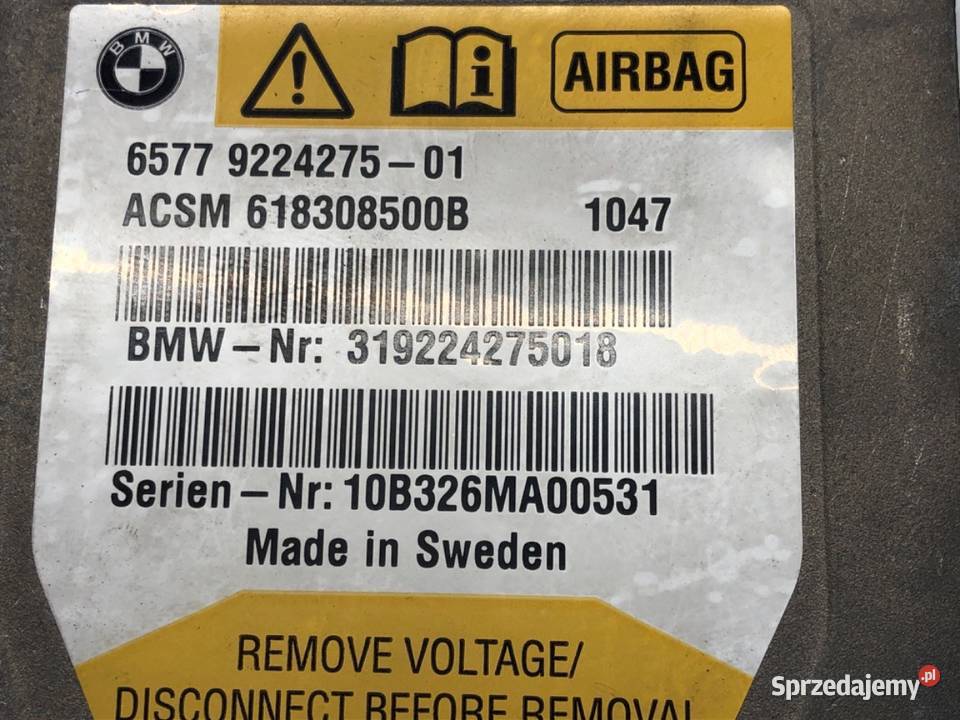 SENSOR AIRBAG BMW F01 9224275 0815 CZUJNIK