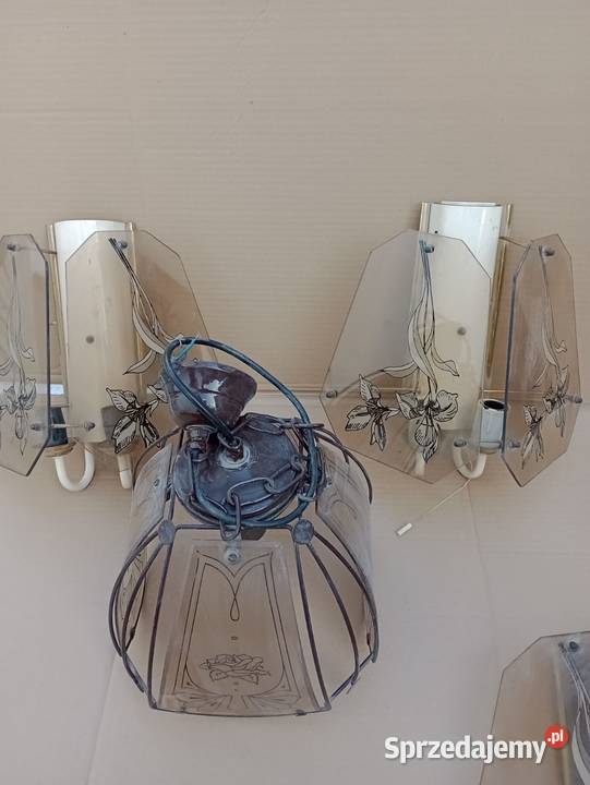 Dwa kinkety i lampa wisząca odcienie brązowego Bielsko-Biała