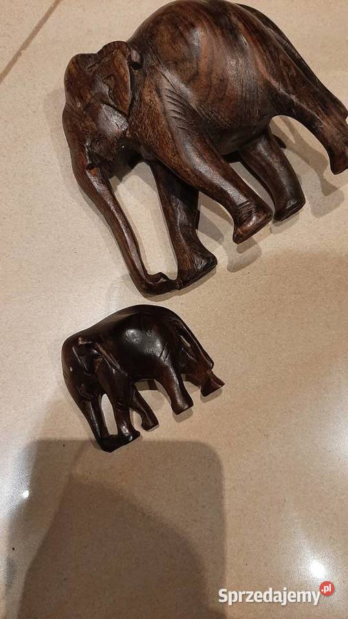 Drewniana Figurka Słoń 2 Stara Figurki i rzeźby Nowa Sól