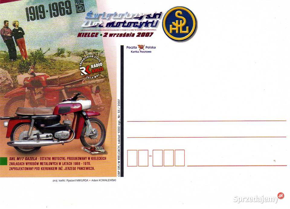 KARTKA POCZTOWA MOTOCYKL SHL M17 GAZELA 1 Krynki